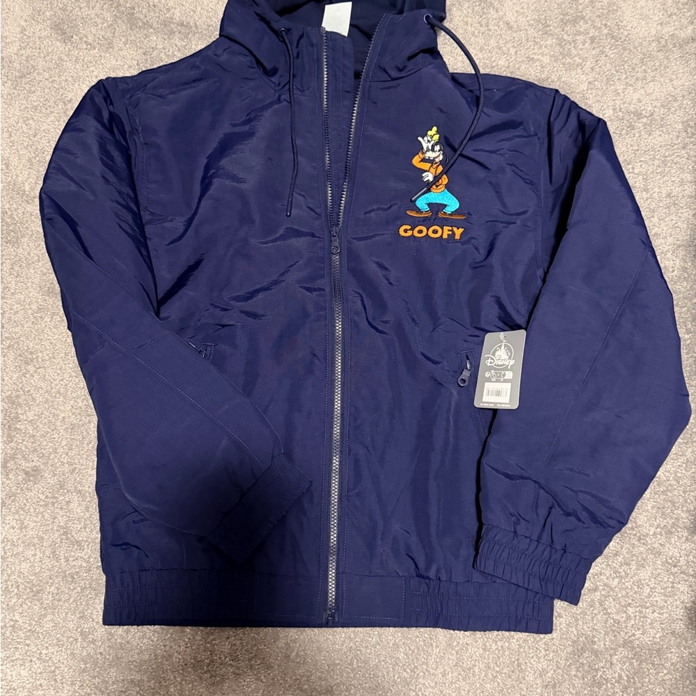 Disney Navy Goofy Hooded Windbreaker Jacket